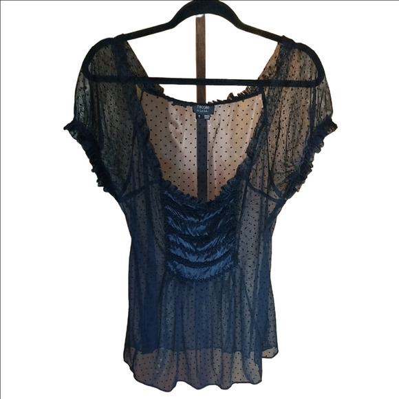 Nicole Black Chemise with Fluttery Sleeves - Picture 3 of 4